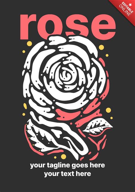 Modèle de conception de t shirt vintage fleur rose Modèle de design