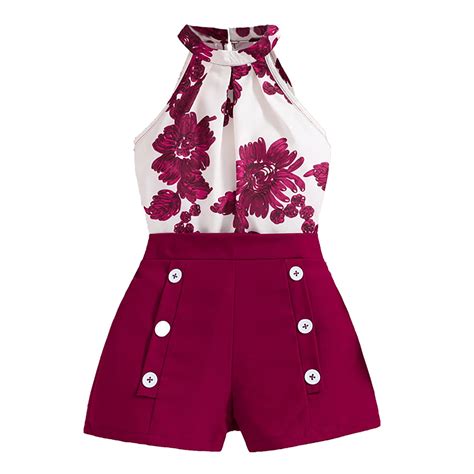 Akiihool Summer Outfits For Girl Tropical Print Ruffle Top Floral Shorts 2pc Summer Clothing Set