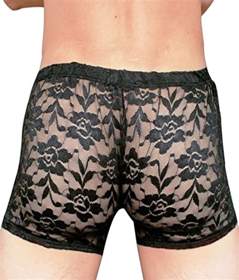 Iiniim Mens Sheer Lace Floral Boxer Briefs Angies Panties Online Store