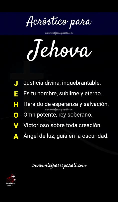 Acrostico Para Jehova Mis Frases Para Ti