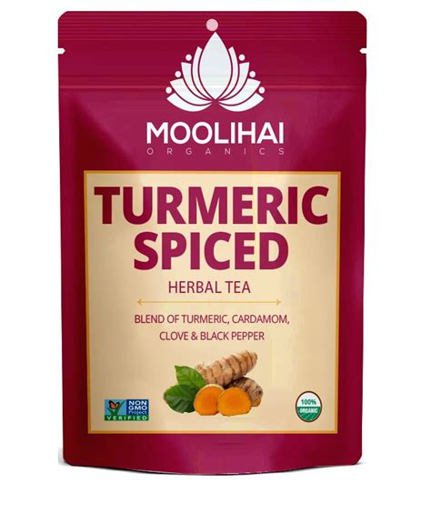 Turmeric Spiced Herbal Tea Tisane Bags Moolihai UK