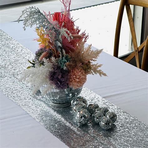 Silver Sequin Table Runner