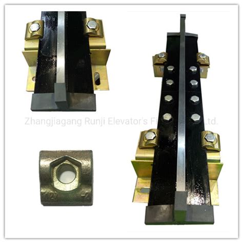 T127 2 B Machined Guide Rail With Fishplate And Clips Elevator Parts