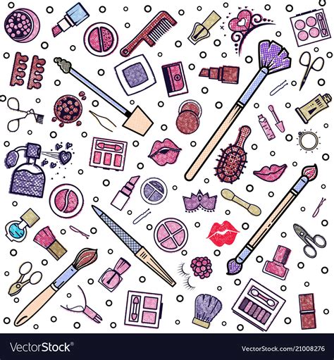 Makeup Seamless Pattern Royalty Free Vector Image