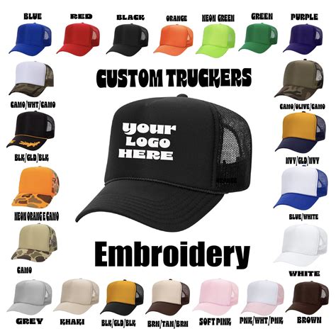 CUSTOM/ Embroidery Trucker Hats /logo or Text - Etsy