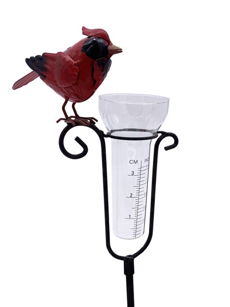 Cardinal Rain Gauge Wstake Esschert Design Usa