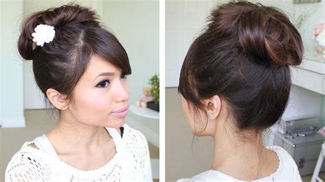 Messy Hair Bun Without Using Bobby Pins Hair Tutorial Youtube