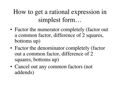 Ppt 101 Simplifying Rational Expressions Powerpoint Presentation