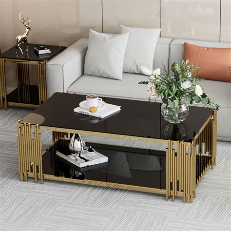 Mercer41 Table basse rectangulaire en verre trempé L 51 po Vaili