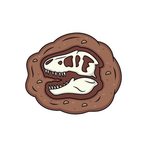 Premium Vector Tyrannosaurus Rex Head Fossil Cartoon
