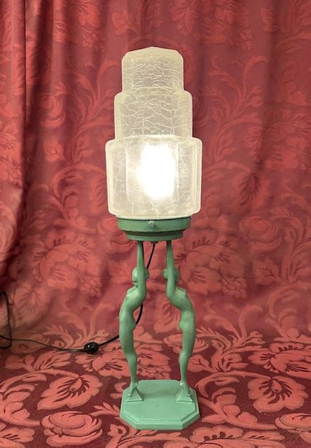 Frankart Double Nude Art Deco Table Lamp Eclectic Revival