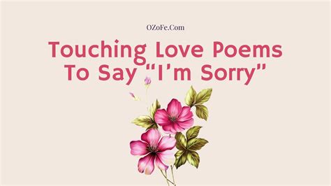 79 Touching Love Poems To Say “im Sorry” Ozofecom Youtube