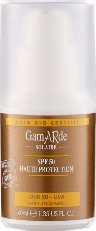 GamARde Crème solaire Haute Protection SPF 50 40ml Boutique bio