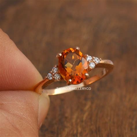 Citrine Gemstone Ring November Birthstone Citrine Yellow Etsy