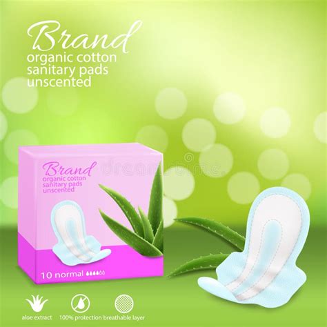 Feminine Sanitary Pads Vector Advertising Poster Template Stock Vector