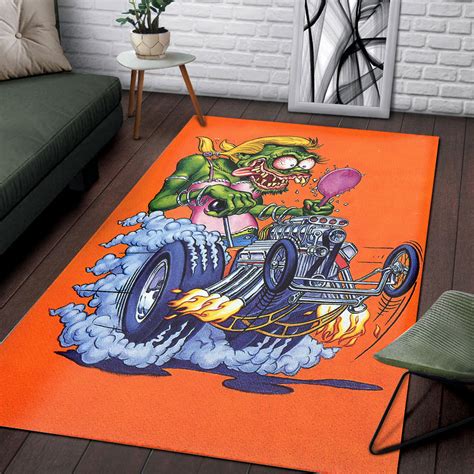 Rat Fink Racing Hot Rod Rug Dingmun
