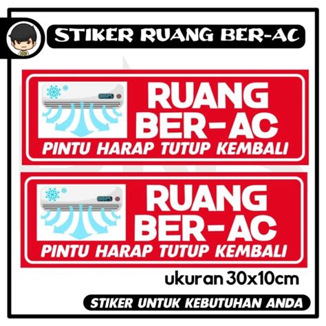 Jual Stiker Ruangan Ber AC Tutup 30x10cm Sticker Rambu Shopee Indonesia