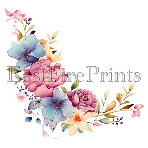 20 Watercolor Floral Border Clipart Botanical Clipart - Etsy