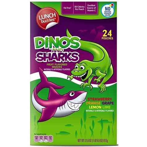 Lunch Buddies Dinos And Sharks Fruit Flavored Snacks