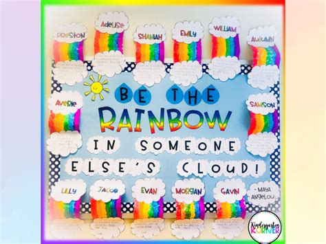 Be The Rainbow In Someone Else S Cloud Bulletin Board Writing Craft World Kindness Day