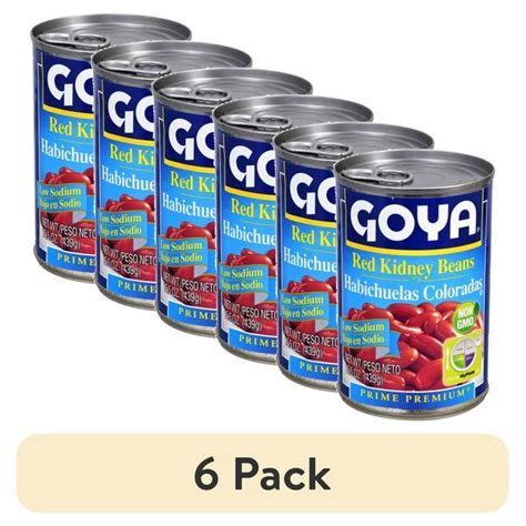 6 Pack Goya Low Sodium Red Kidney Beans 155 Oz