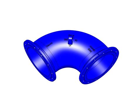 Dimax Ductile Iron Bend Flange X Flange Pn16 B5 300mm X 90 Degrees From Reece