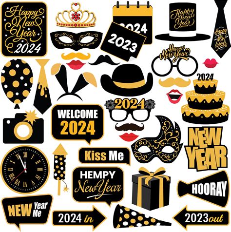 Amazon KatchOn New Years Photo Booth Props 2024 Pack Of 25