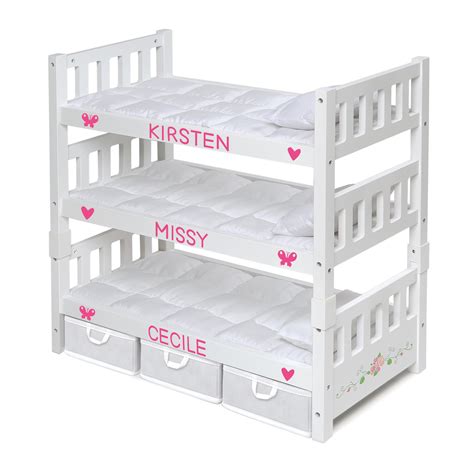 Badger Basket 1 2 3 Convertible Doll Bunk Bed With Bedding Baskets