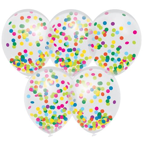 Confetti Ballonnen Multi Color 30cm 5 Stuks Zorg Voor Party