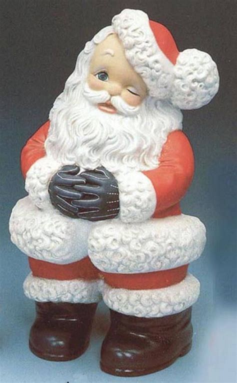 Ceramic Bisque Large Winking Vintage Santa Claus Size About 14 Tall Fired To Cone 04