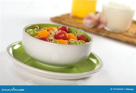 Fruits with Cereal stock photo. Image of fruit, white - 19169330