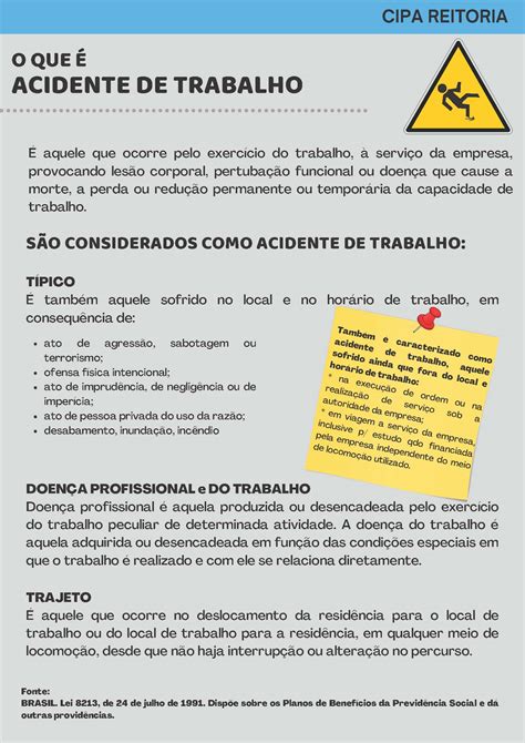 Acidente De Trabalho O Que é Cipa Reitoria