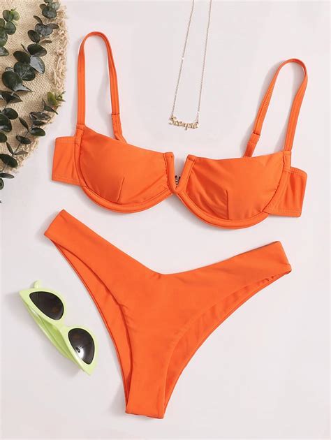 Ba Ador Bikini Cortado Alto Con Aro Corte V Moda De Mujer Shein M Xico