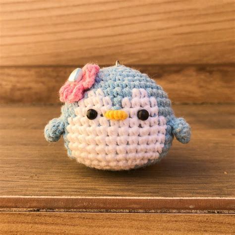 Chaveiro Pinguim Pinguinzinho Bebê pinguim de Crochê Amiguru