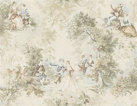 Vintage Toile Wallpaper In Warm Neutral From The Vintage Home 2 Collec