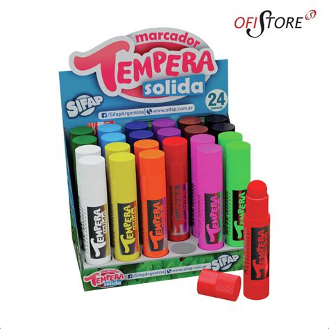 Tempera Solida Sifap X6 Unid Colores Clasicos 235