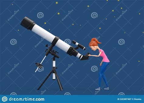 Astronomer Woman Vector Icon Isolated On Transparent Background Linear