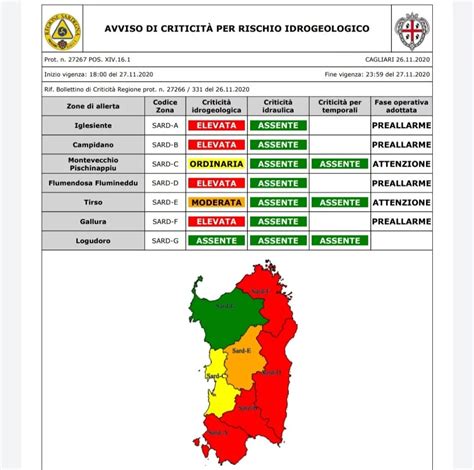 Protezione Civile Sardegna Allerta Meteo Rossa Meteo Sardegna