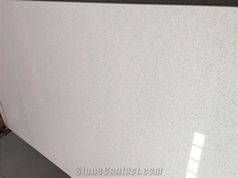 Crystal White Quartz Slab Sparking White Quartz From China