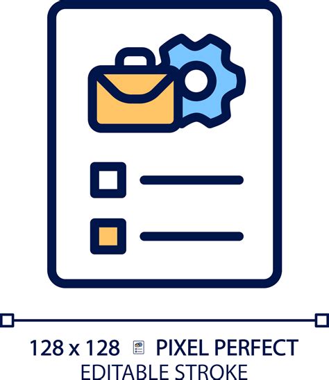 Descripción Del Trabajo Icono De Color Rgb Perfecto De Píxeles Lista