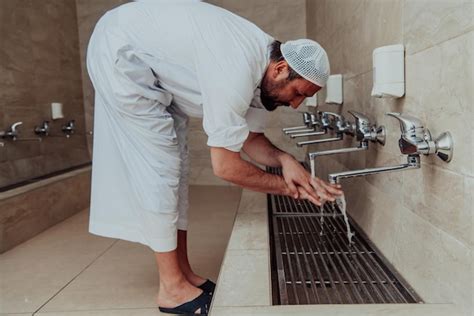 Premium Photo A Muslim Performing Ablution Ritual Religious