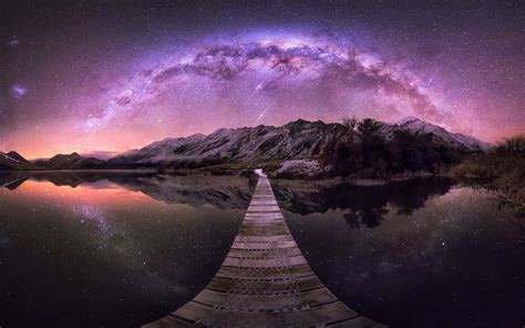 Long Exposure Sky Milky Way Night Panorama Atmosphere Night Sky