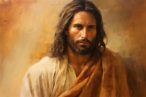 Premium Photo Portrait Of Jesus Christ Oil Painting On Canvas