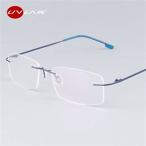 UVLAIK Montures De Lunettes Sans Monture En Titane Pur Pour Hommes