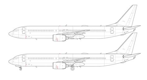 Boeing 737-900 blank illustration templates – Norebbo