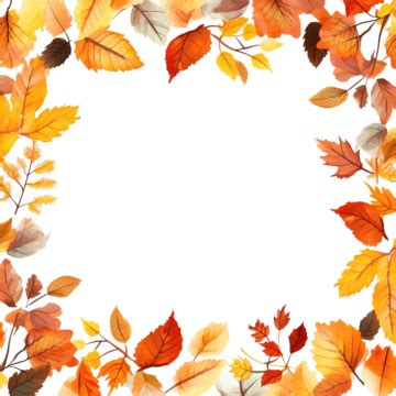 Autumn Leaves Page Border Autumn Page Border Herbal Frame Frame PNG