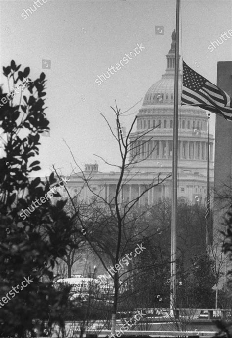 American Flag Flown Half Mast Us Editorial Stock Photo - Stock Image ...