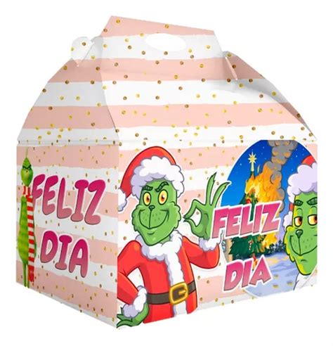 100 Caja Dulcera Bolo Fiesta Infantil Grinch Meses Sin Intereses