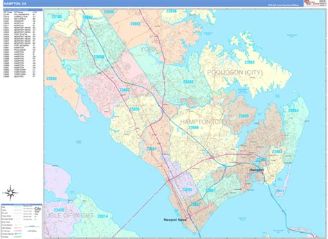 Hampton Virginia Zip Code Map