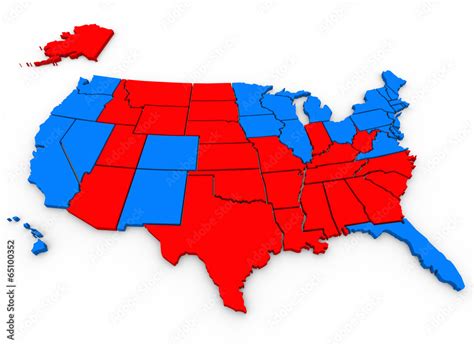 Red Vs Blue United States America Map Presidential Election Stock